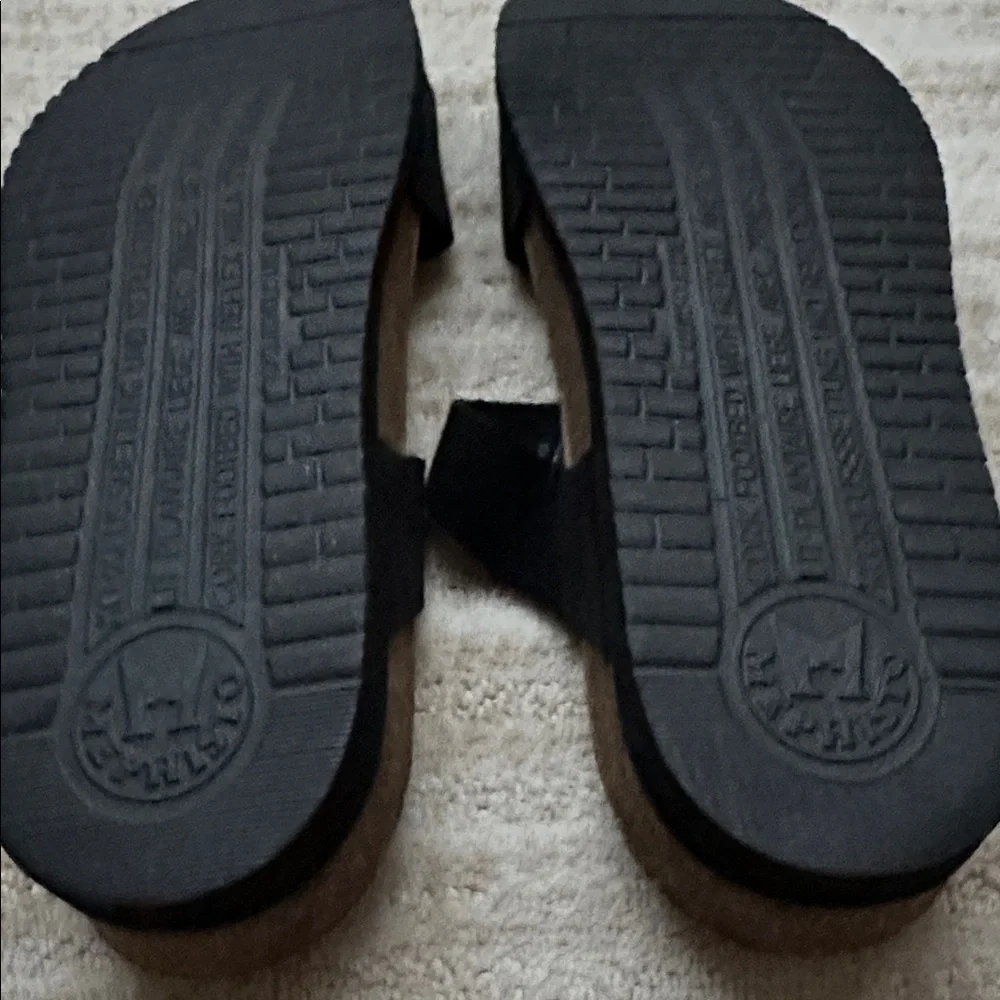 EUC Mephisto Women's Hirena Slide Sandal Double Strap Black EU 38 | US 8